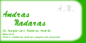 andras madaras business card